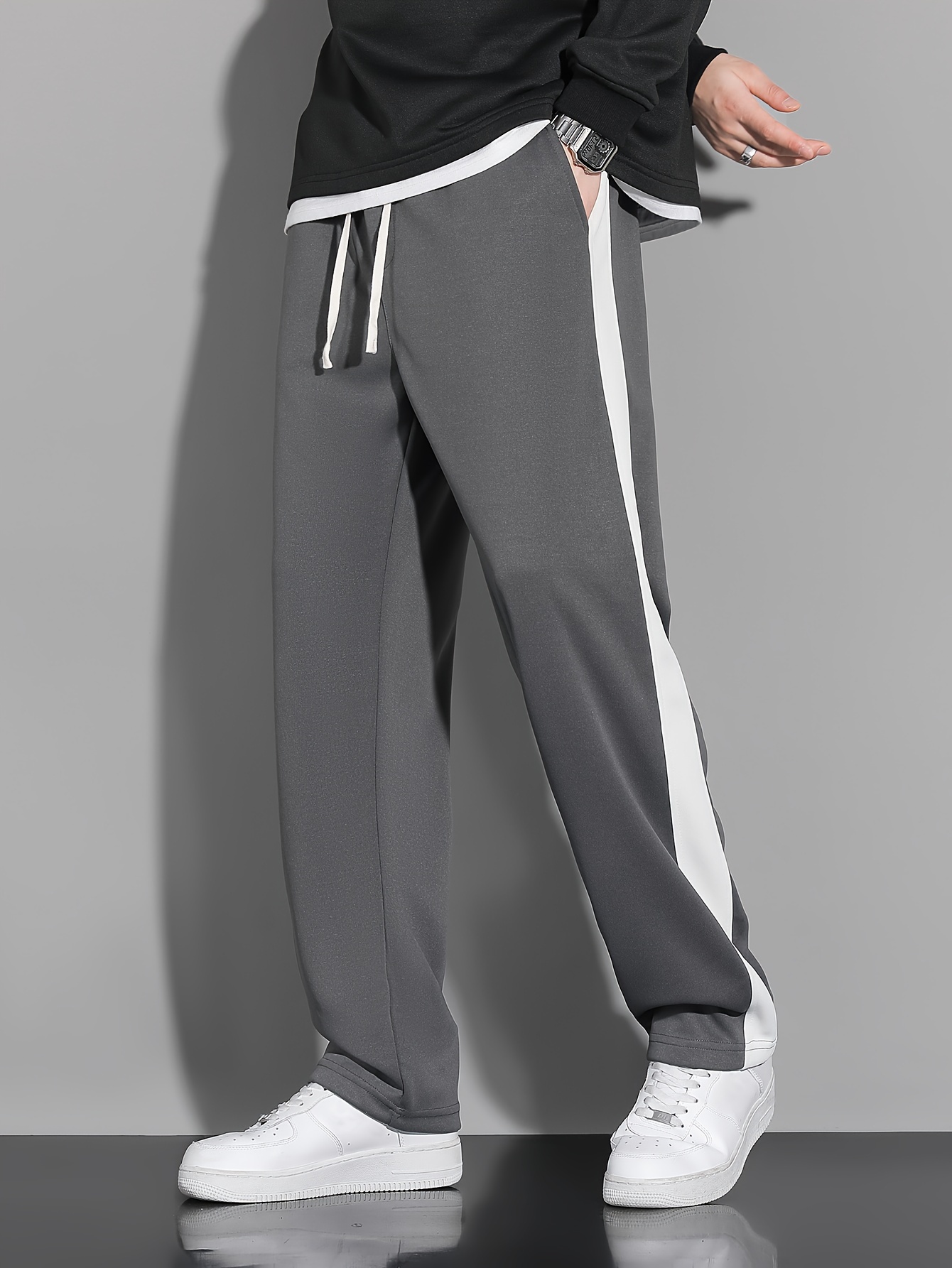 mens and autumn sports and fitness loose and casual pants details 5