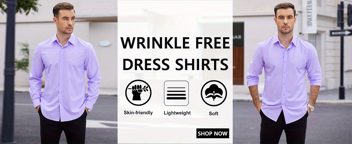 mens 2 in 1 formal casual shirt with detachable collar long sleeve wrinkle resistant polyester button style details 0