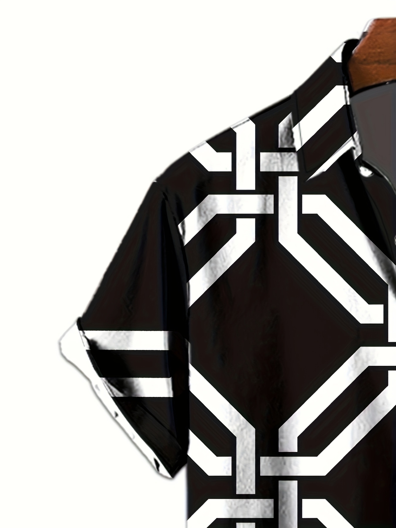 mens color geometric pattern 3d print casual shirt button front short sleeve top mens clothes for daily wear party details 4