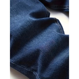 Slim Fit Ripped Jeans, Men's Casual Street Style Distressed Medium Stretch Denim Pants