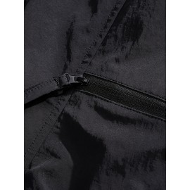 Relaxed Fit, Men's Vintage-Inspired Cargo Pants - Nylon, Casual Fit with Drawstring Waist for Spring/Fall