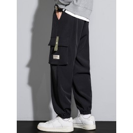 Men's Casual Flap Pocket Thin Cargo Pants, Chic Loose Fit Joggers For Outdoor Activities