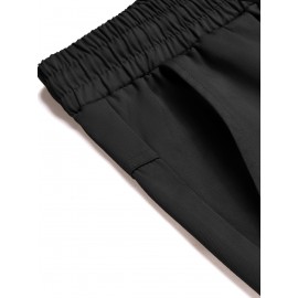 1pc Men'S Casual Cotton Drawstring Pants - Solid Color, Non-Stretch Fabric, Regular Fit, All-Season Straight Leg Cargo Trousers