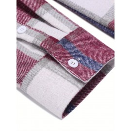 Mens Flannel Shirt Long Sleeve Plaid Jacket Casual Button Down Shirts Shacket