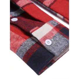 Mens Flannel Shirt Long Sleeve Plaid Jacket Casual Button Down Shirts Shacket