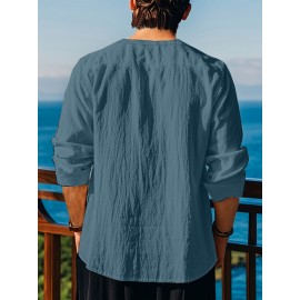 European And American Four Season Loose Fitting Pullover Retro Ethnic Style Casual Stand Up Collar Shirt