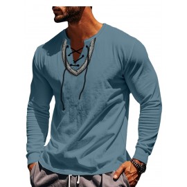 European And American Four Season Loose Fitting Pullover Retro Ethnic Style Casual Stand Up Collar Shirt