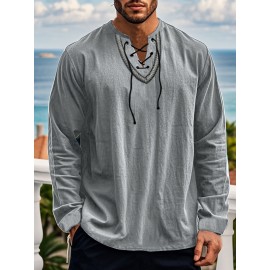 European And American Four Season Loose Fitting Pullover Retro Ethnic Style Casual Stand Up Collar Shirt