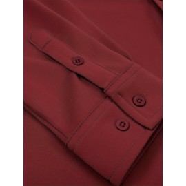 Men'S Long Sleeve Wrinkle Free Shirt Casual Button Down Shirt for Men Untucked Shirts with Pocket