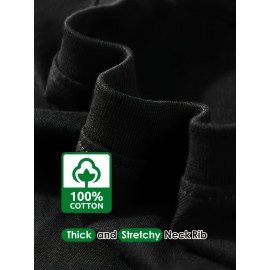 Men's Casual Cotton Long Sleeve T-Shirt - Crew Neck, Loose Fit, Spring & Fall Collection